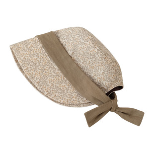 婴儿遮阳帽秋冬小碎花大帽檐防晒保暖韩版小月龄男女宝宝儿童盆帽