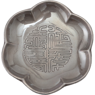 纯银999 杯托 足银杯垫杯碟纯银纯手工银器茶道零配配件 益寿延年