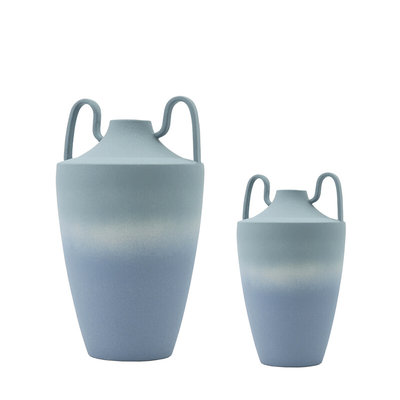 定制新中式双耳陶瓷花瓶摆件会所售楼处样板间客厅创意花器装饰品