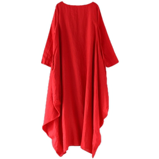 昆达里尼亚麻瑜伽服飘逸长袍宽松白色印度冥想打坐禅服女棉麻服装