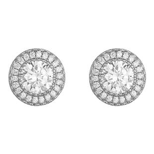 KREAM S925纯银 超闪群镶满钻锆石耳钉设计感小众男嘻哈女同款