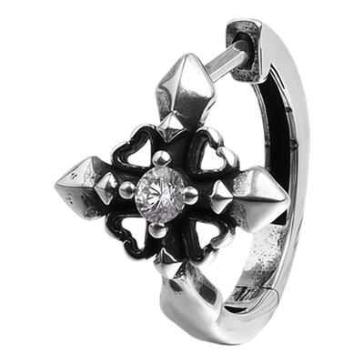 十字鸢尾花嘻哈复古男女同款耳钉