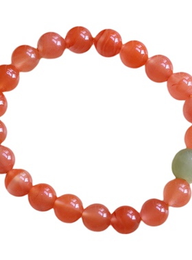 天然川料南红玛瑙圆珠手链女款