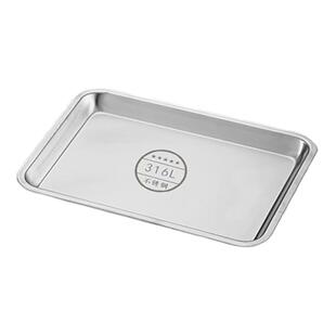 316食品级不锈钢加厚平底方盘长方形托盘烧烤盘蒸饭盘卤肉盘平盘