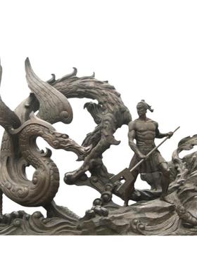 玻璃钢古代大禹治水园林人物雕塑