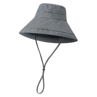 章若楠同款 zauo千鸟格渔夫帽防晒帽子大帽檐遮阳帽防紫外线正品