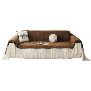 中古风全包雪尼尔防猫抓沙发盖布巾2025新款四季通用沙发套罩盖布