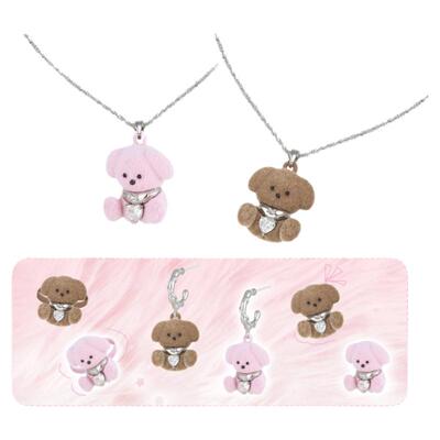 NiceMood快乐小狗项链植绒锁骨链