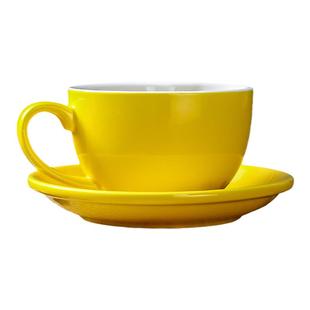 瓷掌柜 350ml欧式陶瓷拉花拿铁咖啡杯套装家用简约小奢华早餐杯勺