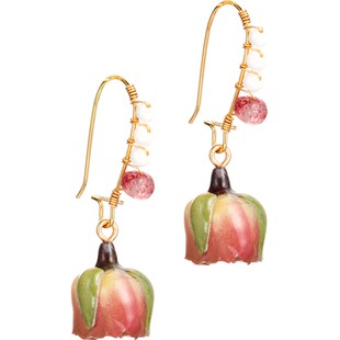 SPECIAL珍珠耳环花朵吊坠小众设计感轻奢粉水晶耳饰女2026年新款