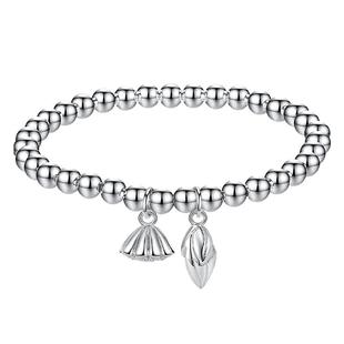 足银9999两世欢银珠珠古法银手串纯银手链女足银圆珠子简约小清新