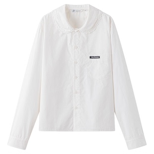 东京岁时记JK原创正版长袖衬衫制服女秋衬衣学院风娃娃领白色上衣