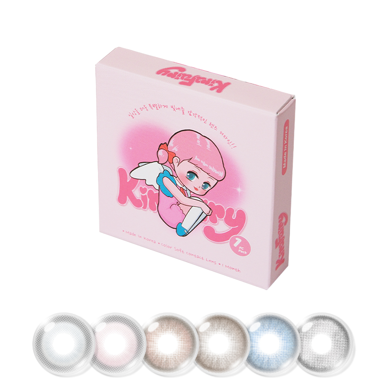 kirafairy韩国美瞳半年抛2片灰蓝棕显色大小直径隐形眼镜蕨类留白
