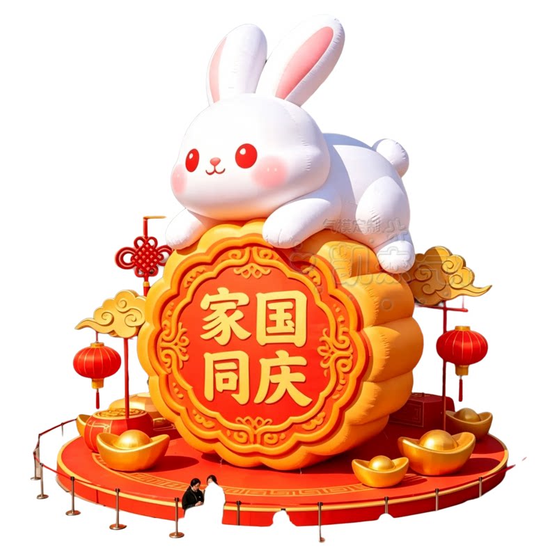 兔子月饼气模创意活动美陈打卡