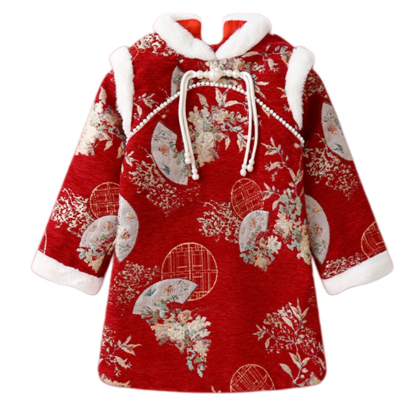 幼儿福气要来到演出服女儿童拜年服加绒加厚我是招财猫喜庆舞蹈服