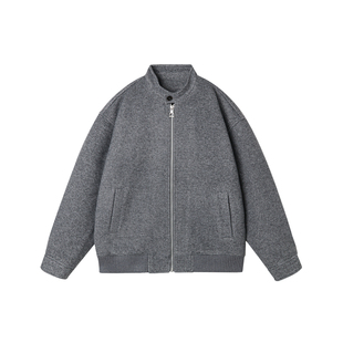 Dream made 老钱风廓形短款毛呢外套男款春秋季休闲松弛男生夹克