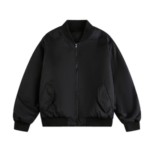 NEVERNEED飞行员夹克棉服男冬季美式复古保暖短款棒球领棉衣外套