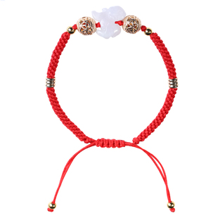 2026马年生肖属马佩戴羊形饰物手链六合红绳手绳玉羊编织红绳挂件