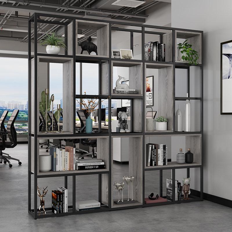 铁艺书架落地客厅餐厅钢木多层隔断展示架花架博古架办公室置物架