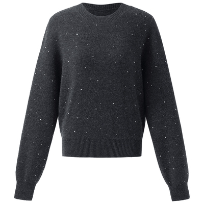 歌莉娅秋冬红色毛衣女羊毛衫上衣