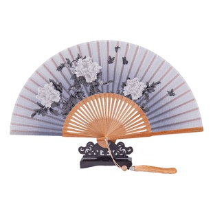 杭州王星记扇子折扇女式中国风汉服旗袍舞蹈扇真丝绢扇古风礼品扇