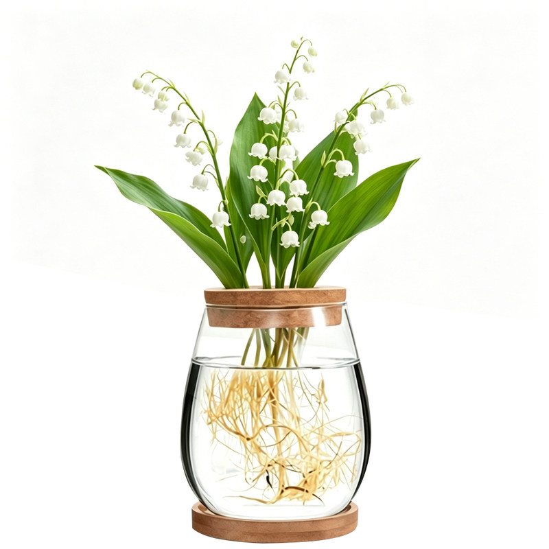 水培植物铃兰透明玻璃罐花瓶绿萝花瓶