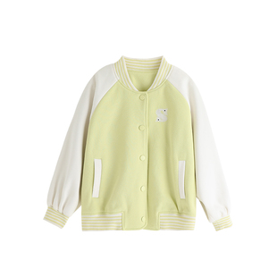 布丁哈鲁童装春装女童棒球服外套2026春秋新款儿童休闲撞色插肩