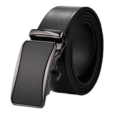 无牙商务休闲自动扣真皮自由调节