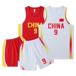 新款中国队篮球服套装男篮球衣国家队训练比赛队服运动背心球服