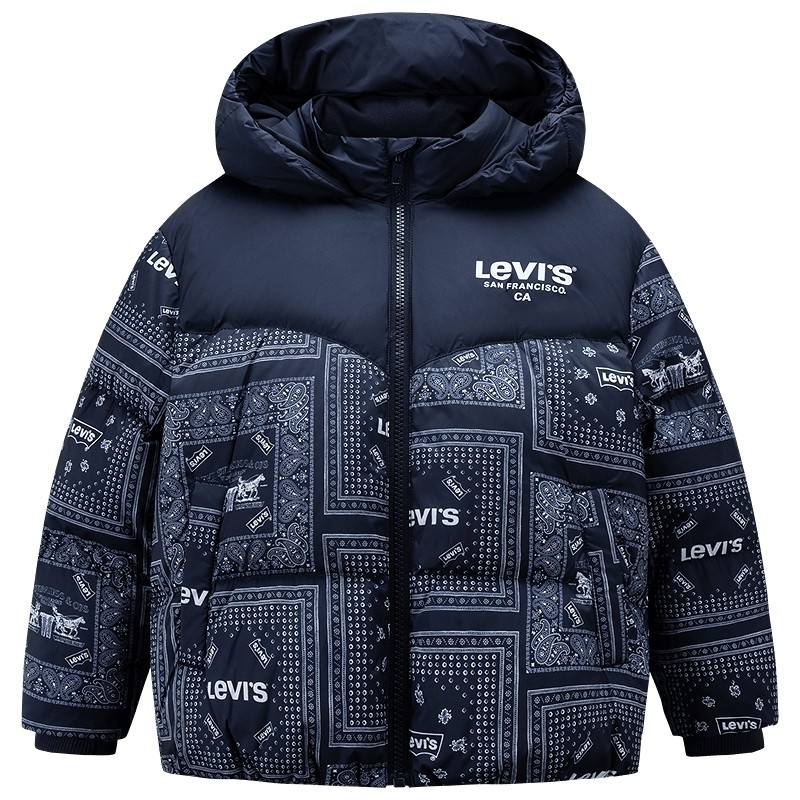 【防泼水】李维斯儿童羽绒服男童外套2025冬季保暖加厚童装面包服