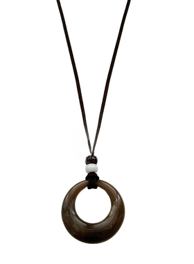 美拉德咖色镂空圆圈项链