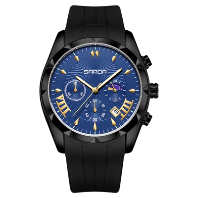 SANDA品牌跨境石英表三眼六针日