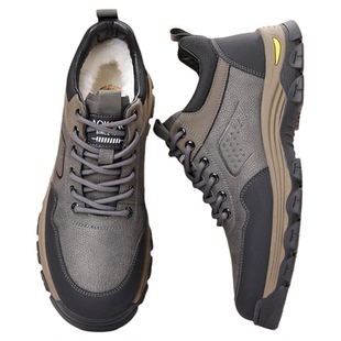 奥康 男鞋2025冬季加绒羊毛棉鞋男士真皮户外休闲登山爸爸工装鞋H