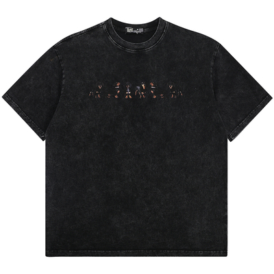 狗狗队伍做旧水洗宽松潮酷短袖