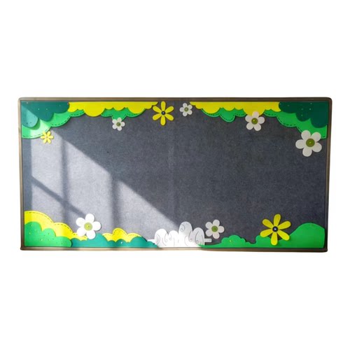幼儿园学校墙面装饰春天立体绿色花朵小树毛毡墙贴文化墙布置材料