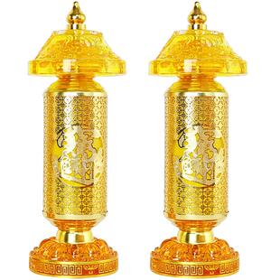 LED财神灯电蜡烛台长明灯供灯荷花灯仙家用关公祖先佛灯插电一对