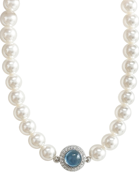 NININA海蓝宝均等大小珍珠项链