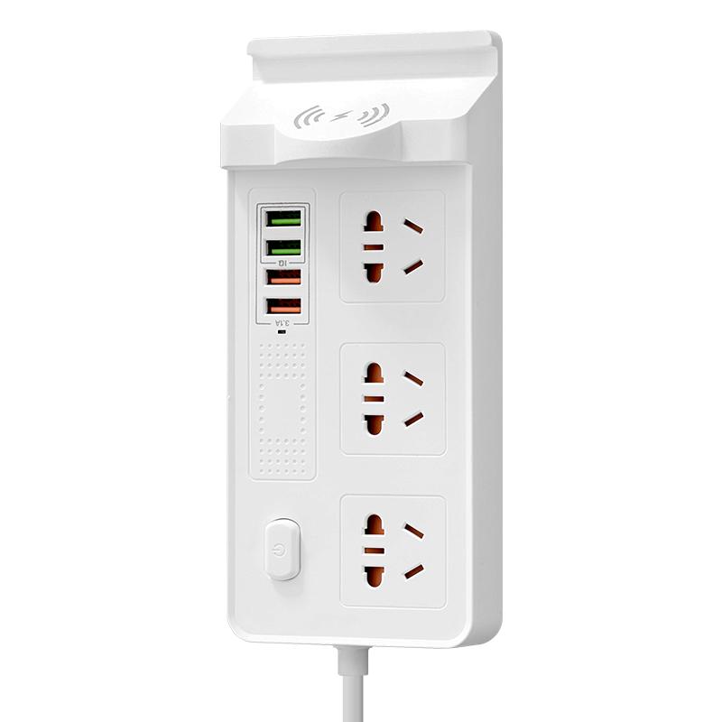 智能無(wú)線充電插座板家用排插多孔帶線排插多功能快充USB充電插板