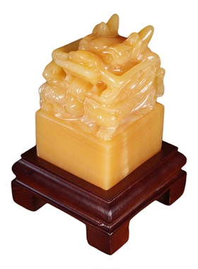 天然玉石龙头玉玺摆件开业乔迁礼