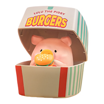 正版TOYZEROPLUS罐头猪lulu猪汉堡急送系列可动公仔手办摆件礼物