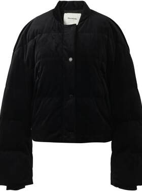 【飞行员夹克羽绒服】玛丝菲尔冬季新款黑色短款夹克棒球羽绒服