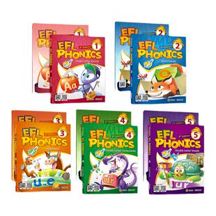 原版进口 5-12岁幼少儿英语 phonics自然拼读教材小学课程点读版EFL PHONICS 12345级学生教材拼读家庭套装英语发音规则带精讲视频