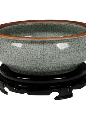 双狮官窑笔洗，裂纹开片