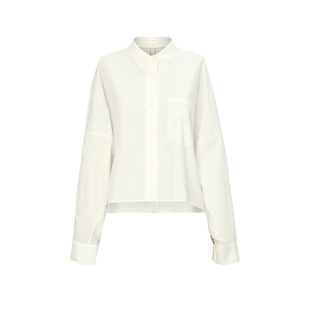 LESS春秋棉质衬衫女休闲简约长袖白色衬衣2N7213920