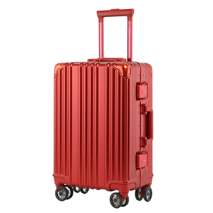 攀岩者红色拉杆箱2023新款结婚行李箱女陪嫁密码旅行箱24寸嫁妆箱