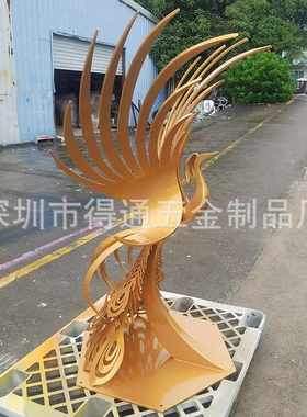 不锈钢抽象凤凰雕塑广场户外公园景观造型城市定制大型不锈钢雕塑