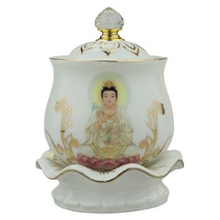 陶瓷供杯 水杯 观音杯 大悲咒莲花杯 供奉财神杯仙家杯佛家杯摆件