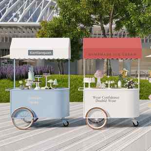 夜市美食小吃餐车景区流动售卖摊位车商场促销花车展示台手推车