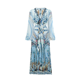 【100%桑蚕丝】HiSaily海莎莉25夏季新款镶钻连衣裙女高端轻奢