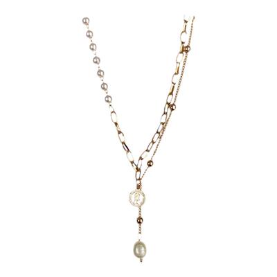 srrmhyn韩国东大门个性设计感珍珠吊坠锁骨链时尚气质项链简约网